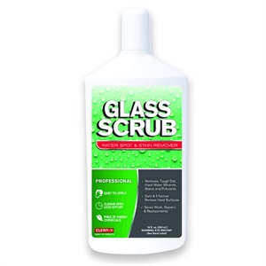 Glasskrubb, vattenfläckar och fläckborttagningsmedel